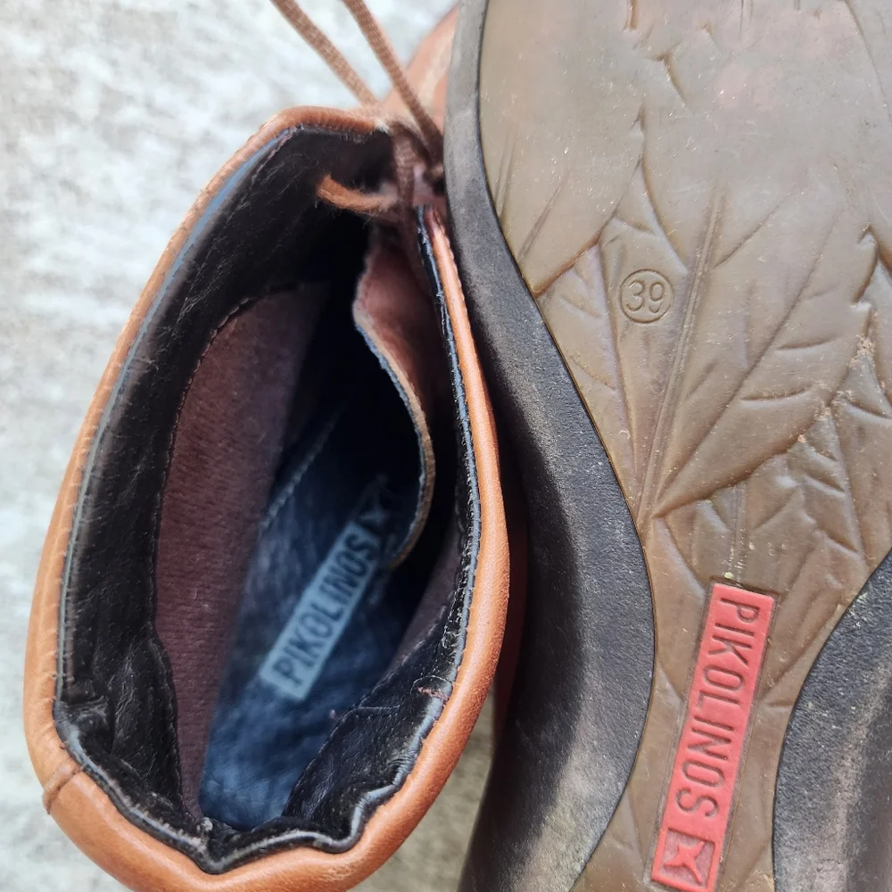 Pikolinos Mens Leather Lace-up Ankle Chukka Boots, Cognac Brown‎ Leather Sz 39